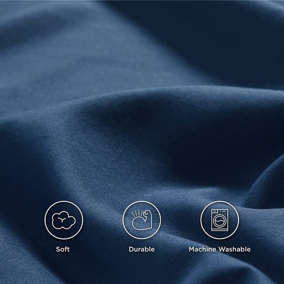 4 PCS Sheets Set  - Soft Bed Sheets , Cooling Microfiber NAVY - Picture 5 of 5